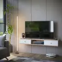 Тумба под телевизор KONSENSA Амьен 150x20x30 см ЛДСП цвет белый/коричневый