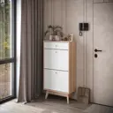 Обувница KONSENSA Лион Амьен 60x120x30 см 1 секция ЛДСП цвет белый/коричневый