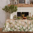 Скатерть на стол Этель Белые тюльпаны круглая 149x220 см цвет разноцветный