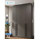 Шкаф распашной Принцесса мелания 4 дверный с антресолью 160x260x50 см ЛДСП цвет графит