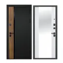 Входная дверь Superlock SL-12 правый 205x86см цвет сатин черный/белый матовый с зеркалом