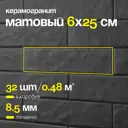 Керамогранит Motto Monotone N100093 6x25см цвет синий