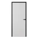 Дверь межкомнатная глухая Invisible 60x210 см грунт левая цвет белый/черный с замком