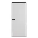 Дверь межкомнатная глухая Invisible 90x220 см грунт цвет белый/черный с замком