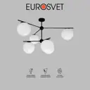 Люстра на штанге Eurosvet 60147/6 A063852 6 ламп 11 м² цвет белый глянец/черный