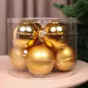 Набор елочных шаров ø6 см стекло золотой 8 шт.