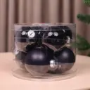 Набор елочных шаров ø6 см стекло черный 8 шт.