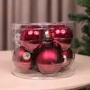 Набор елочных шаров ø8 см стекло бордовый 8 шт.