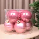 Набор елочных шаров ø8 см стекло розовый 8 шт.