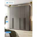 Шкаф распашной Принцесса мелания 5 дверный 200x220x50 см ЛДСП цвет графит