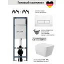 Инсталляция AM.PM I012711.0301 ErgoFit с клавишей слива ErgoFit M пластик глянцевый белый унитаз Long 52.5x34.5 Vortex глянцевый белый квадрат