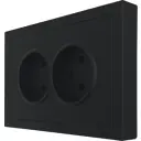 Розетка двойная встраиваемая Lezard Zima без заземления цвет черный бархат