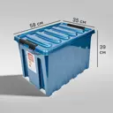 Контейнер Rox Box 58x35x39 см 70 л пластик с крышкой и роликами цвет синий