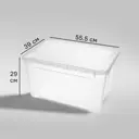 Ящик Кристалл 55.5x29x39 см 49 л пластик с крышкой цвет прозрачный