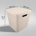 Ящик Luxe 28.6x28.6x28.6 см 18 л пластик с крышкой цвет бежевый