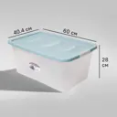Ящик Астело 60x28x40.4 см пластик с крышкой на колесах цвет прозрачный