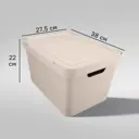 Ящик универсальный 38x27.5x22.1 см 18 л пластик с крышкой цвет бежевый