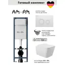 Инсталляция AM.PM I012711.0101 ErgoFit с клавишей слива ErgoFit L пластик глянцевый белый унитаз Long 52.5x34.5 Vortex Soft-Close белый