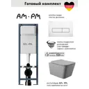 Комплект инсталляция и унитаз: инсталляция Am.pm I012711.0301QV2130 ErgoFit, клавиша ErgoFit M белый глянцевый, унитаз Vortex Торнадо Soft-Close