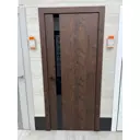 Межкомнатная дверь Uberture Tamburat 4204 остеклённая 200x70см ПВХ цвет орех шоколадный