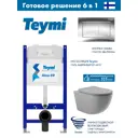 Комплект инсталляция и унитаз Teymi Aina 50 T70033 с клавишей Teymi Aina хром глянец T70012CH и унитазом Vortex Торнадо Soft-Close серый матовый овал