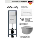 Комплект инсталляция и унитаз: инсталляция Am.pm I012711.0301OV2130 ErgoFit, клавиша ErgoFit M белый глянцевый, унитаз Vortex Торнадо Soft-Close овал