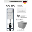 Комплект инсталляция и унитаз: инсталляция Am.pm I012711.0301CV2130 ErgoFit, клавиша ErgoFit M белый глянцевый, унитаз Vortex Торнадо Soft-Close конус