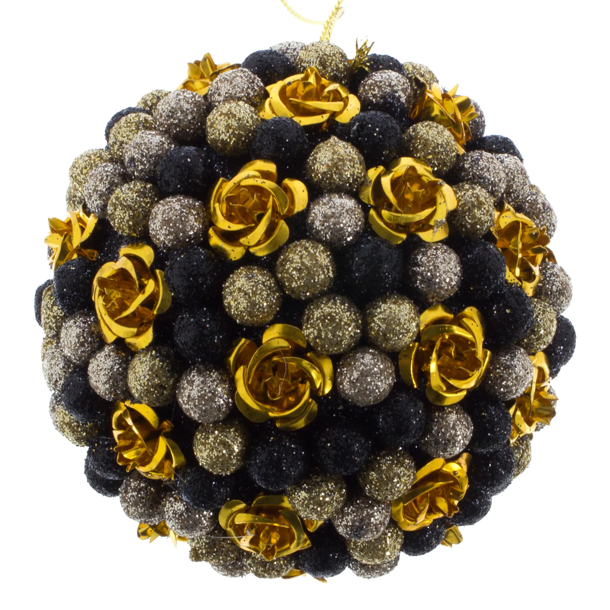 Изображение товара Шар ёлочный 41100, 8 см, цвет черный/золотой