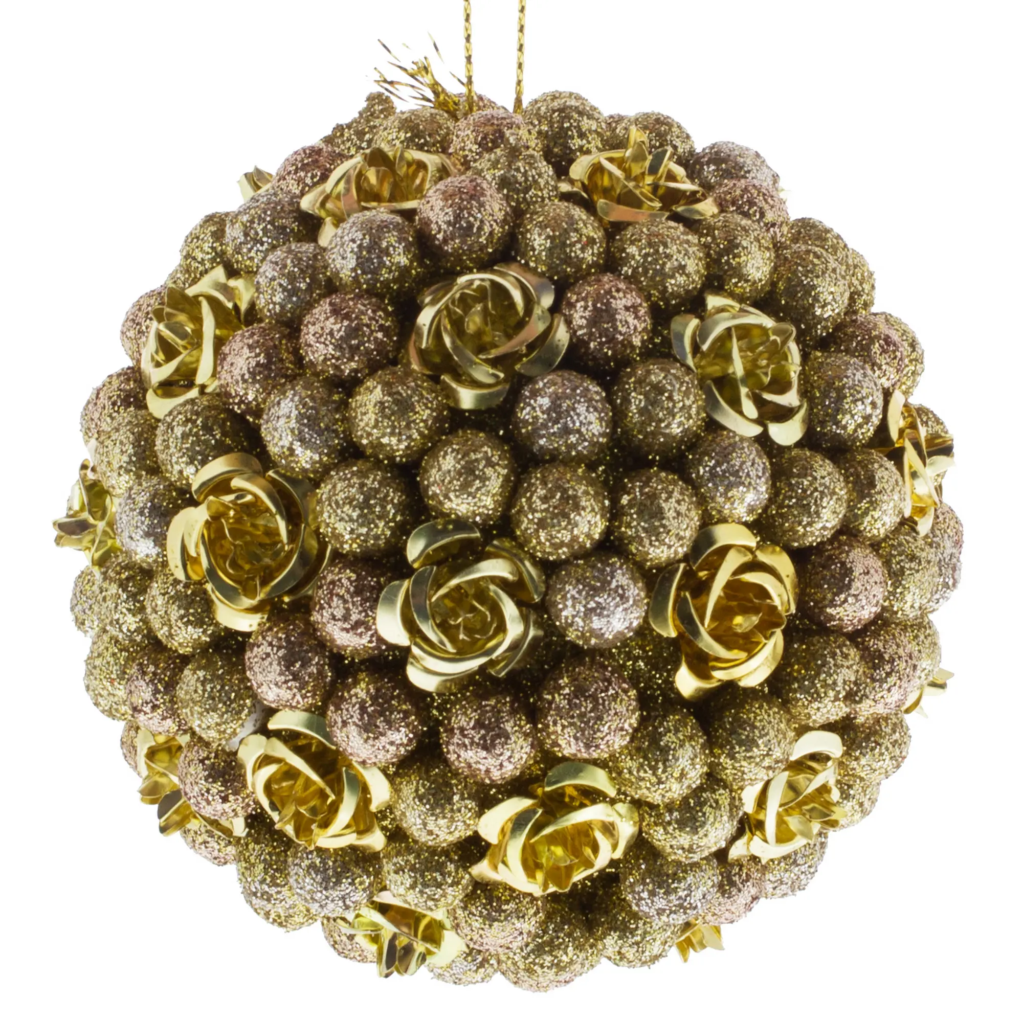 Изображение товара Шар ёлочный, 8 см, цвет золотой/розовый