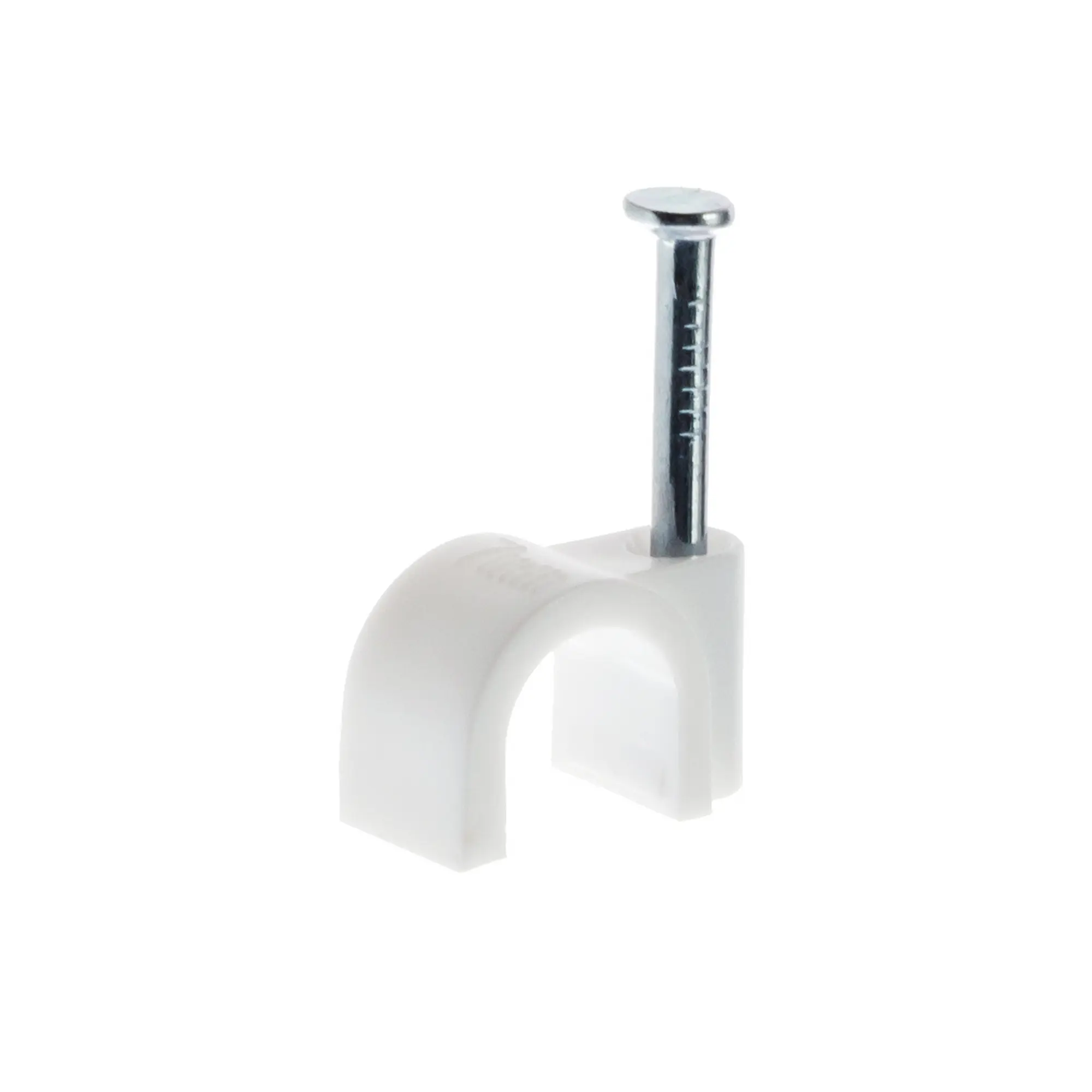 Изображение товара Скоба для кабеля Экопласт 7 мм круглая пластик цвет белый 50 шт.