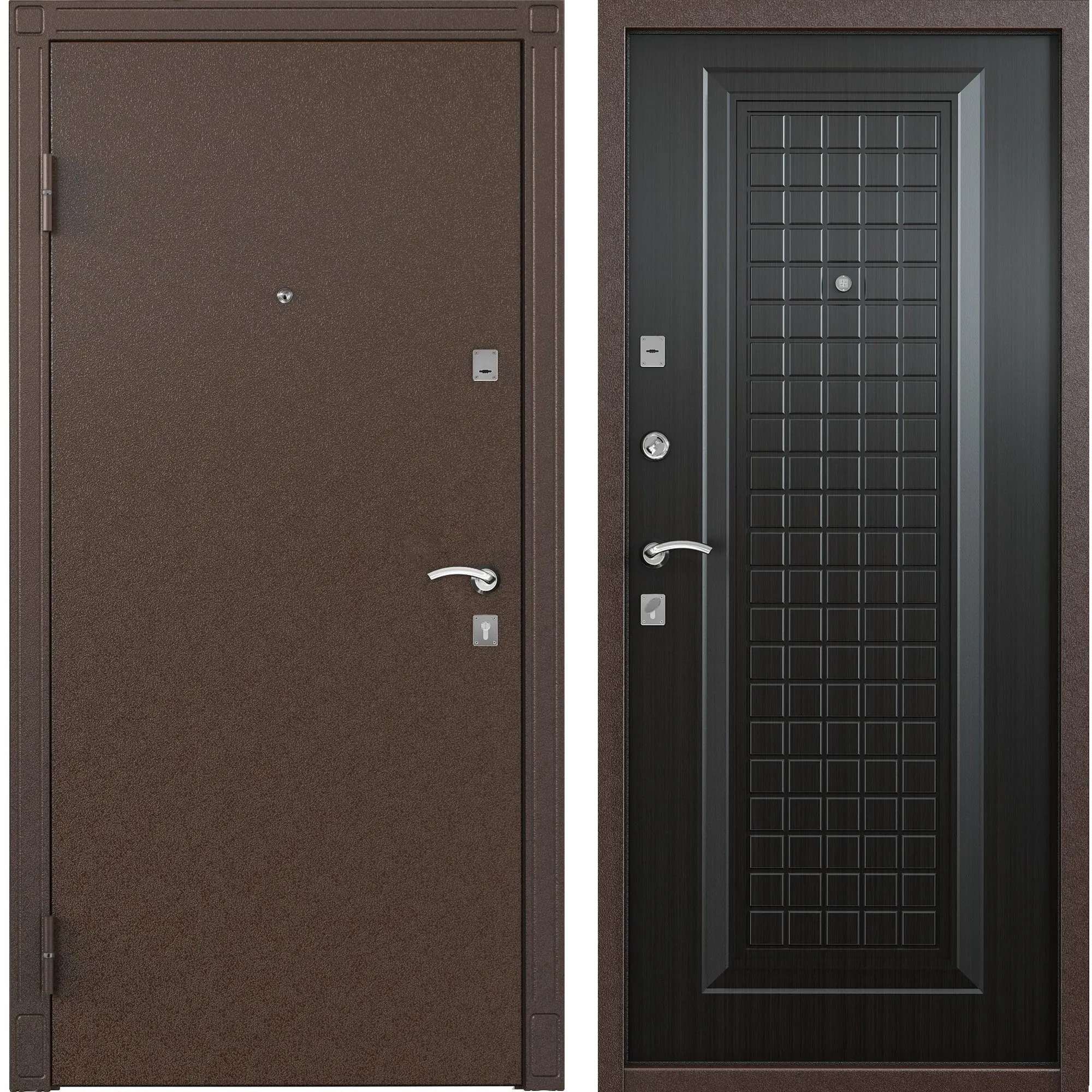 Изображение товара Дверь входная металлическая Спектра 1, 860 мм, левая, цвет тёмный венге