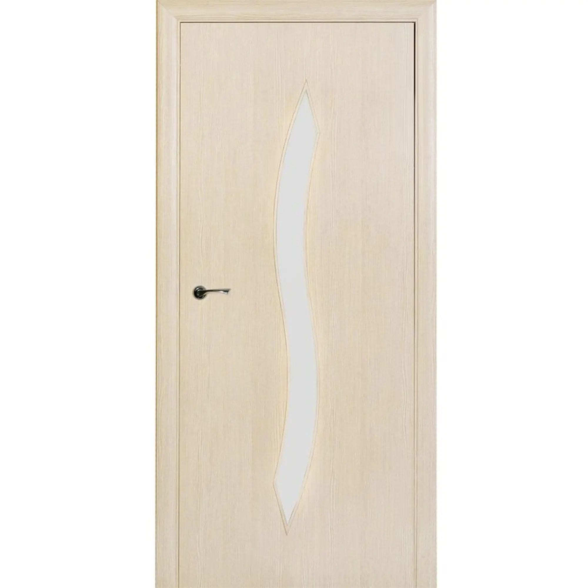 Изображение товара Межкомнатная изогнутая остеклённая дверь Аура 60x200 см ясень 3D