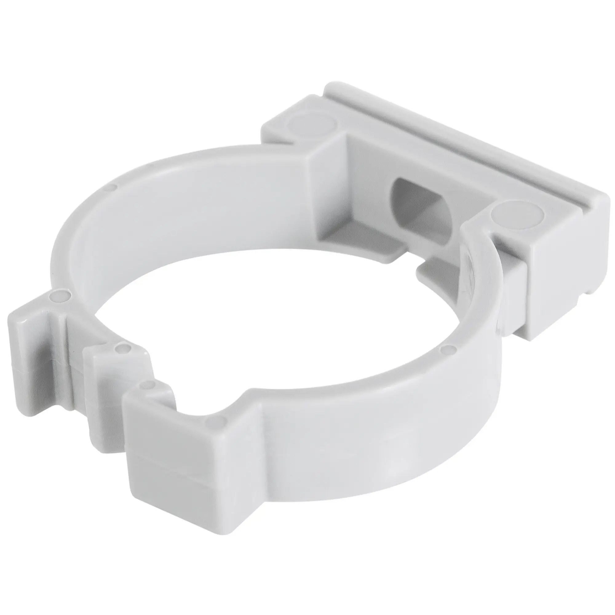 Изображение товара Держатель с защелкой для труб Экопласт D32 мм цвет серый 10 шт.