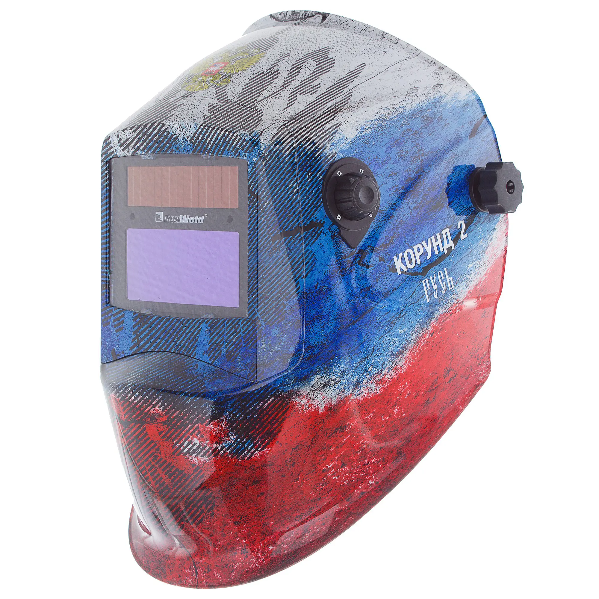 Изображение товара Маска сварщика-хамелеон Foxweld Русь 7100V с автоматическим затемнением