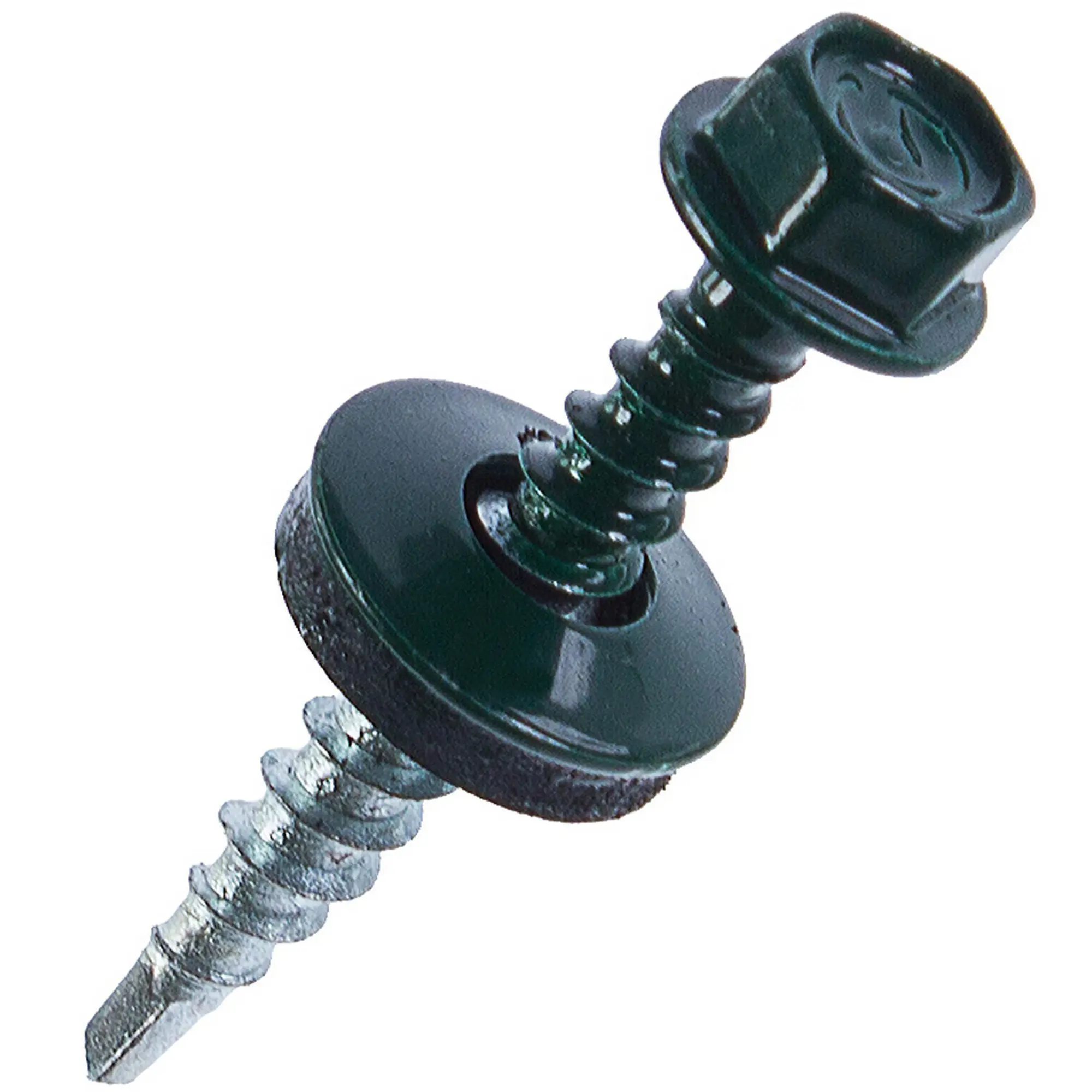 Изображение товара Саморезы металл-дерево 4.8x35 мм цвет зелёный, 50 шт.