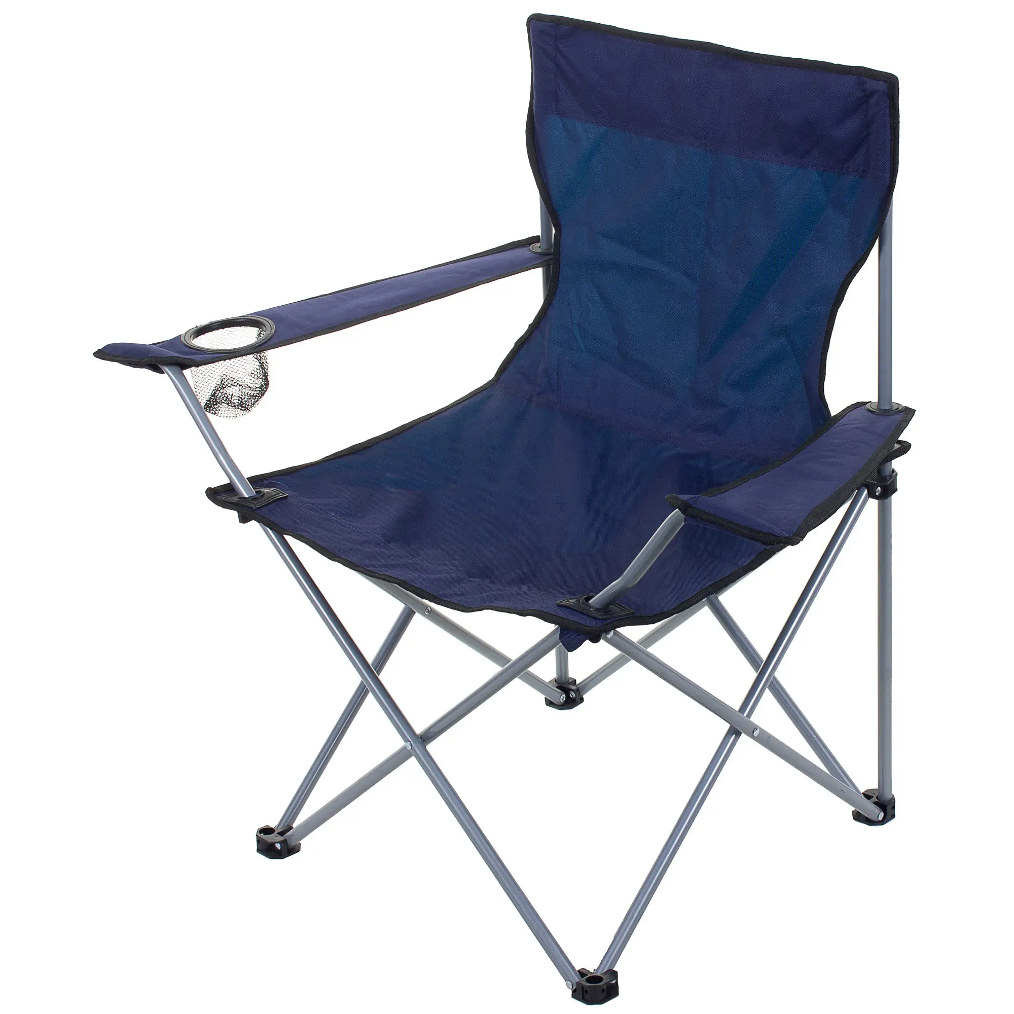 Изображение товара Кресло садовое 845x810x530 мм, с подстаканником, складное, цвет синий