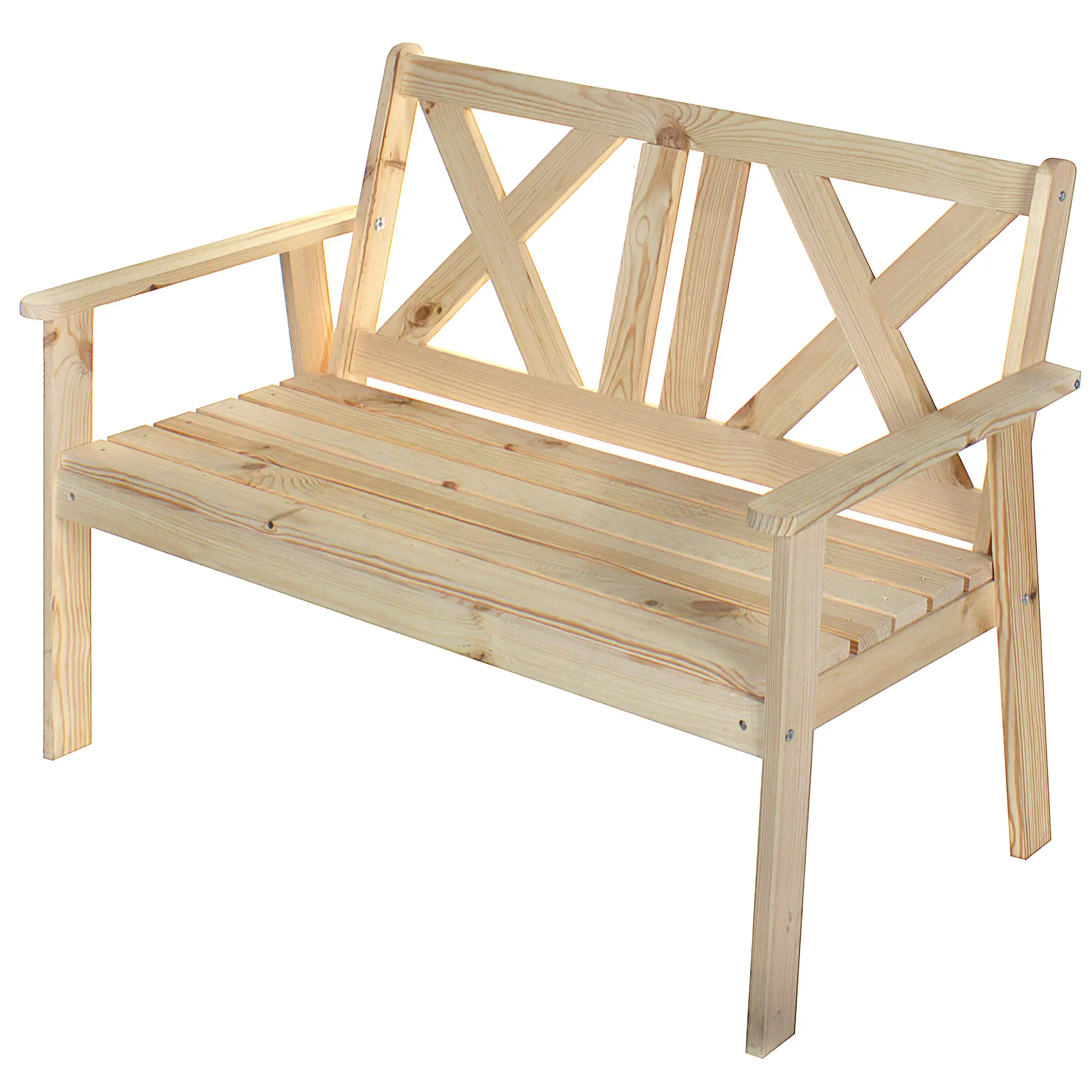 Изображение товара Скамья садовая Копенгаген Тренд 115х86х61 см дерево светло-коричневая