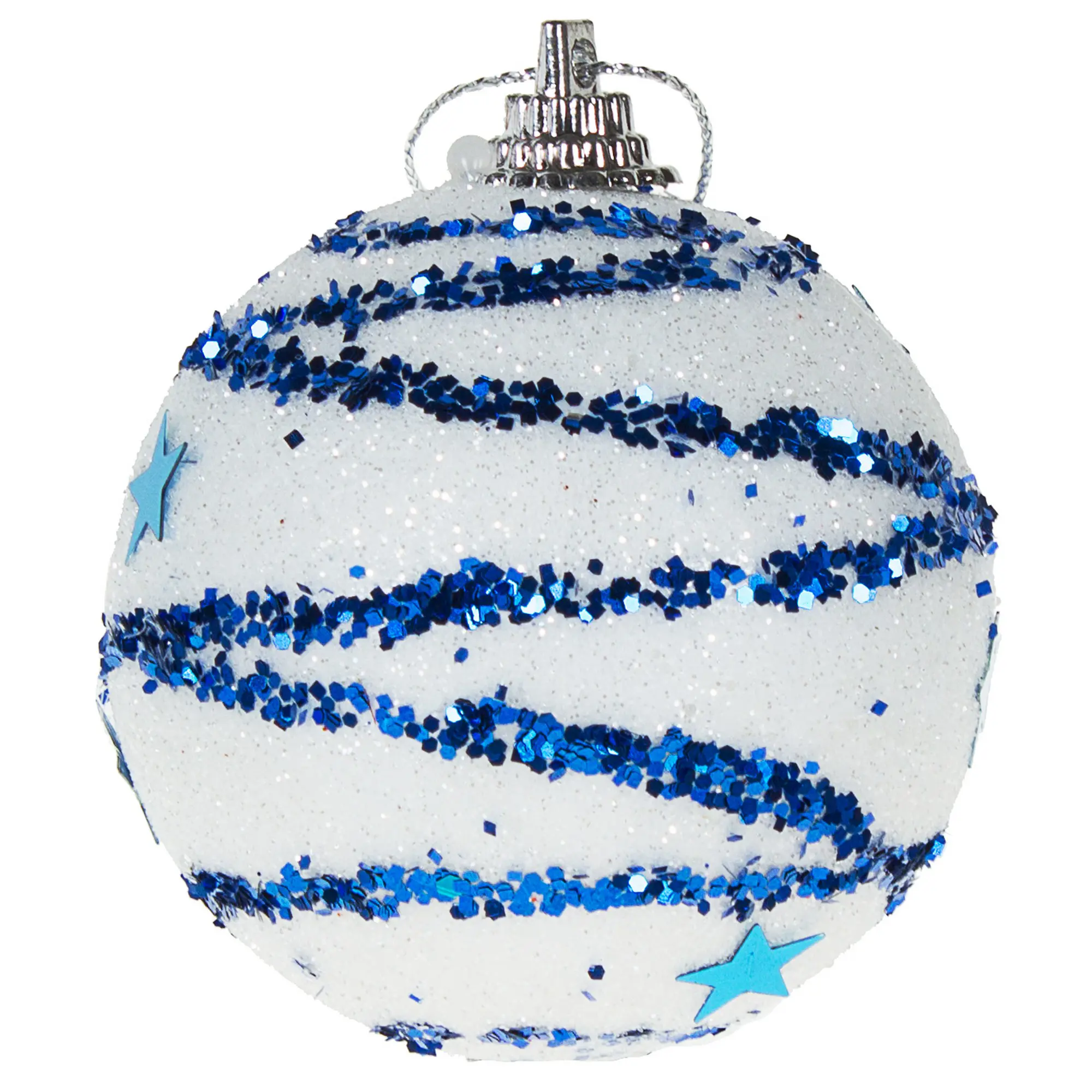 Изображение товара Шар ёлочный «Лилии» 6 см, цвет синий