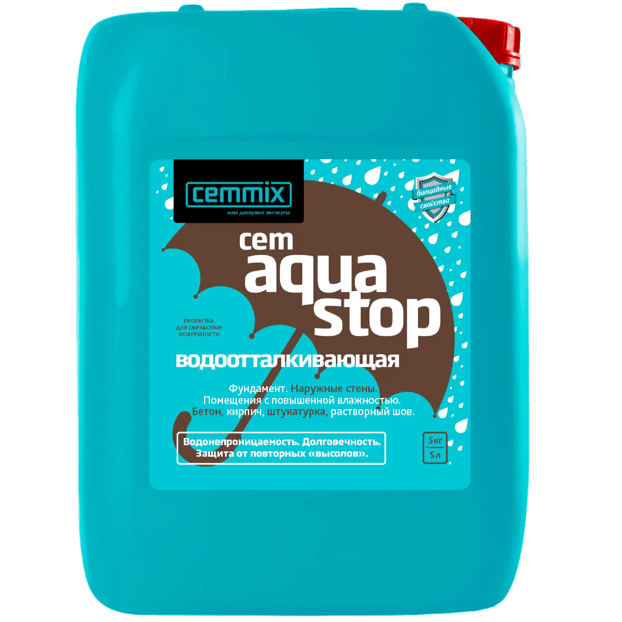 Изображение товара Водоотталкивающая пропитка CemAquaStop 5 л для кирпича и шифера