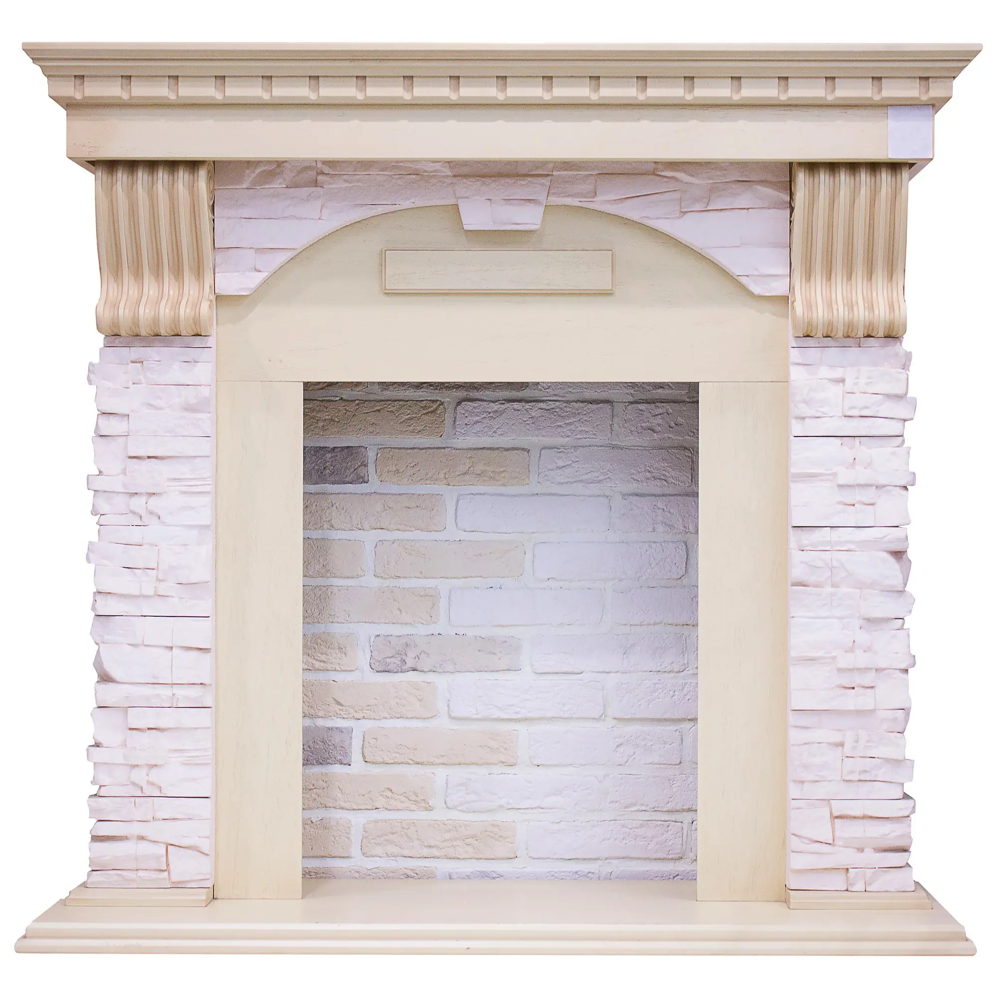 Изображение товара Портал Dublin для электрокамина из МДФ с натуральным шпоном, белый