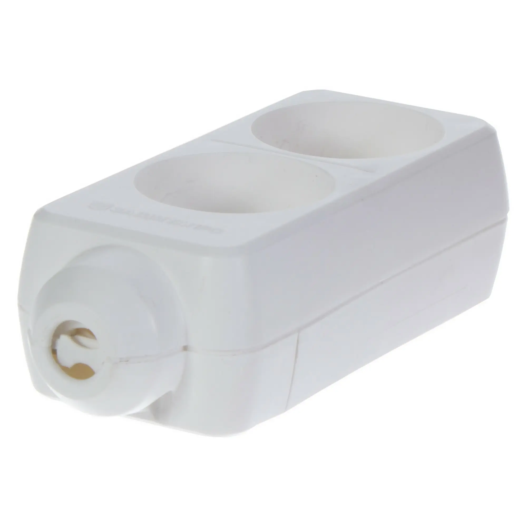 Изображение товара Колодка для удлинителя Защита Про 2 розетки без заземления 2200 Вт цвет белый