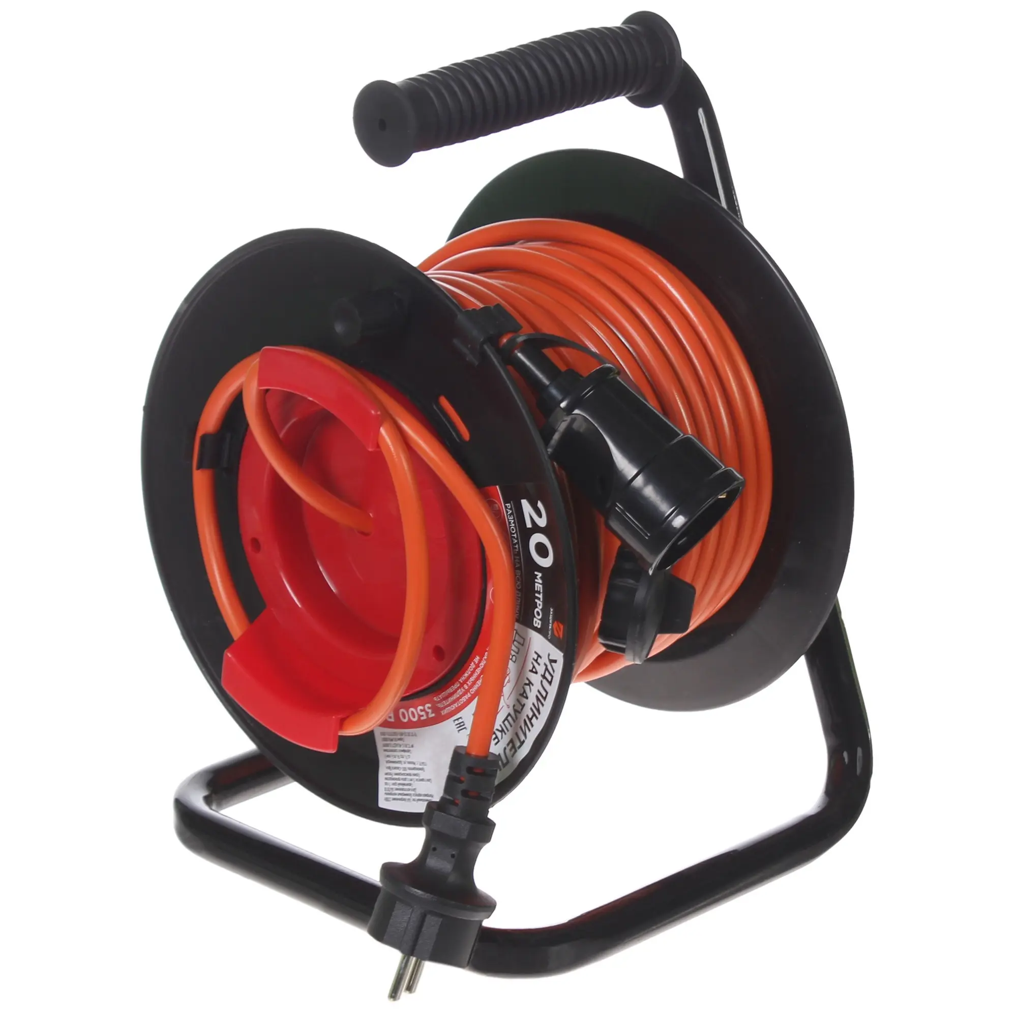 Изображение товара Удлинитель на катушке садовый Защита Про 1 розетка с заземлением 3x1.5 мм 20 м цвет оранжевый/черный