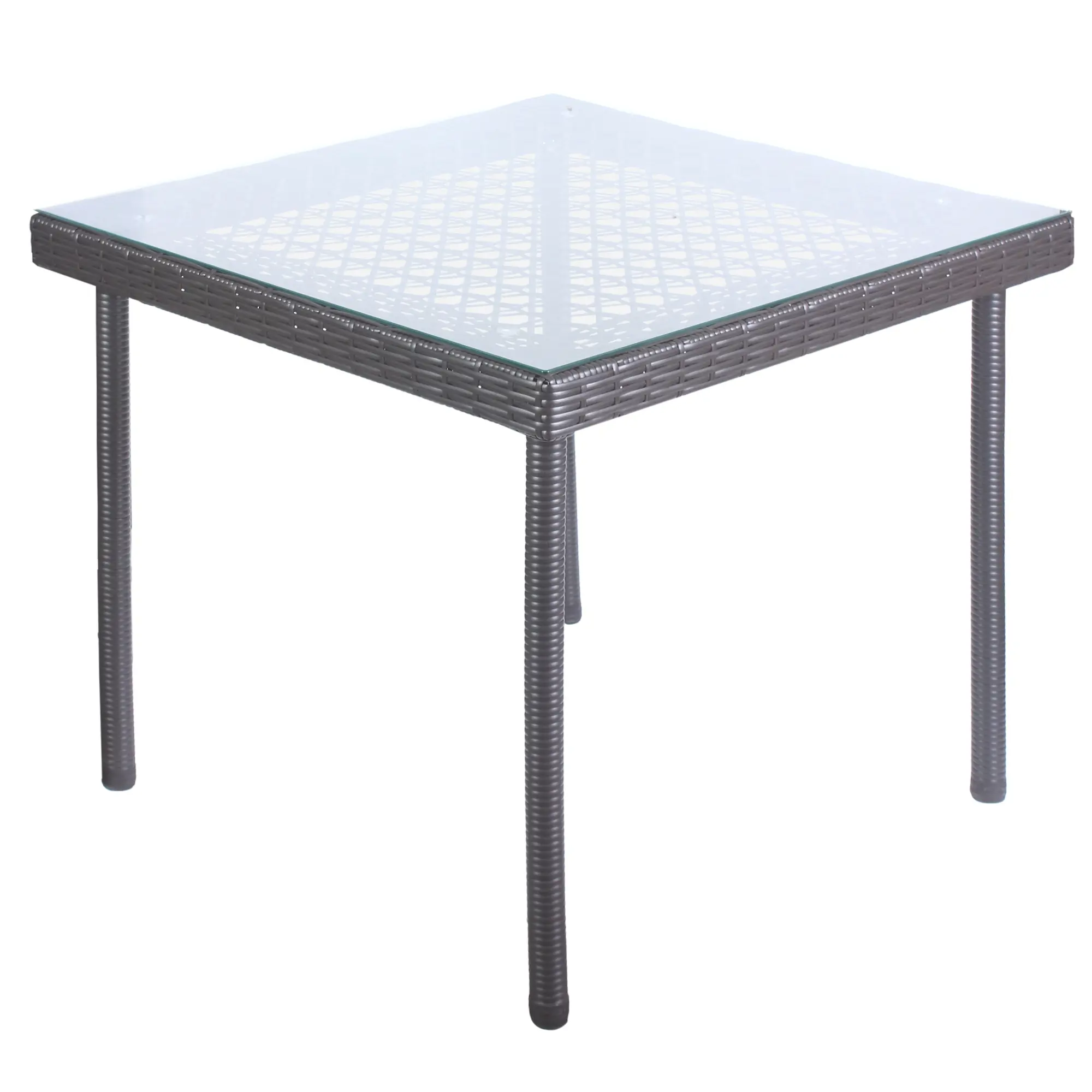 Изображение товара Стол садовый обеденный Орфей 76х90 см стекло/сталь серый