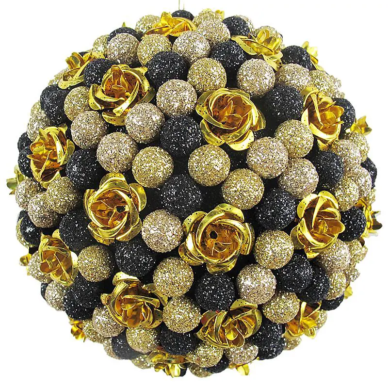 Изображение товара Шар ёлочный 41100, 10 см, цвет черный/золотой
