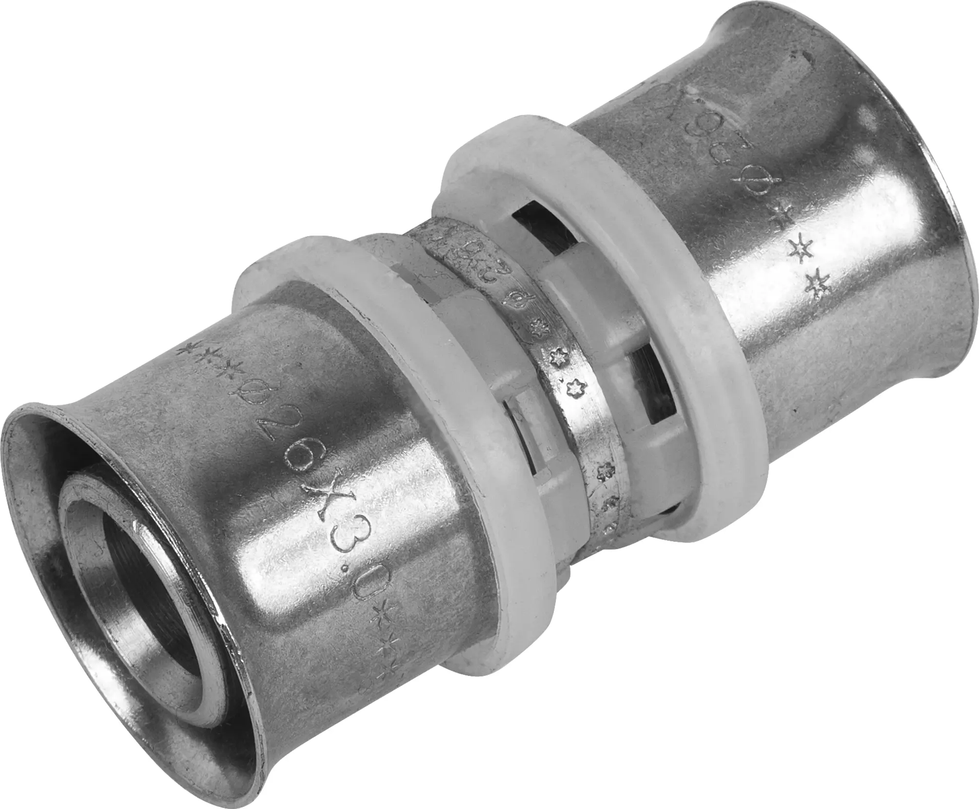 Изображение товара Муфта переходная Valtec 26x26 мм из никелированной латуни для соединения труб