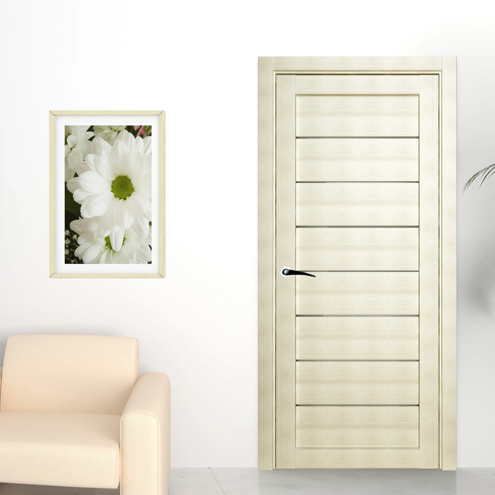 Изображение товара Дверь межкомнатная глухая Сабрина 80x200 см ламинация латте