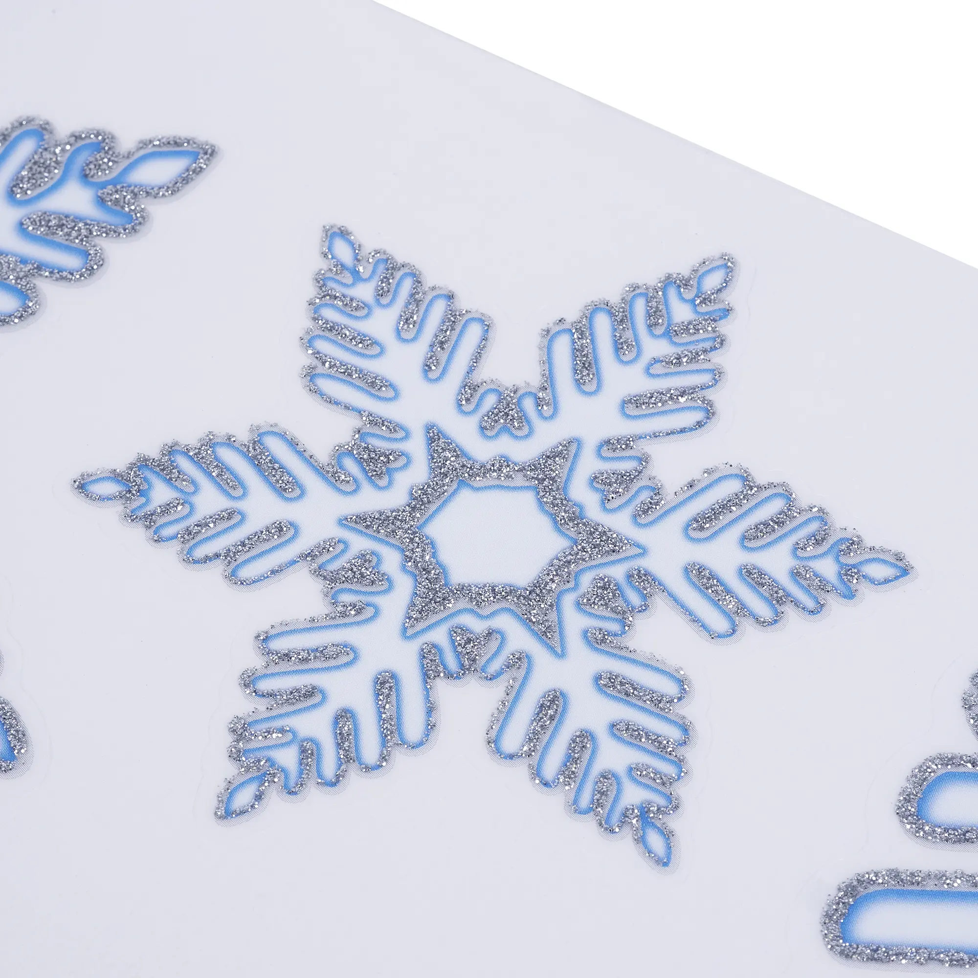 Изображение товара Наклейки 3D «Олень и снежинки синие»