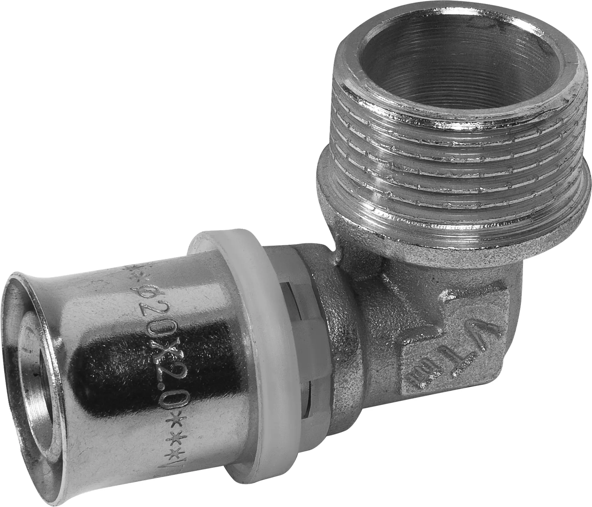 Изображение товара Угол комбинированный 90° Valtec 3/4"x20 мм НР латунь VTM.253.N.002005