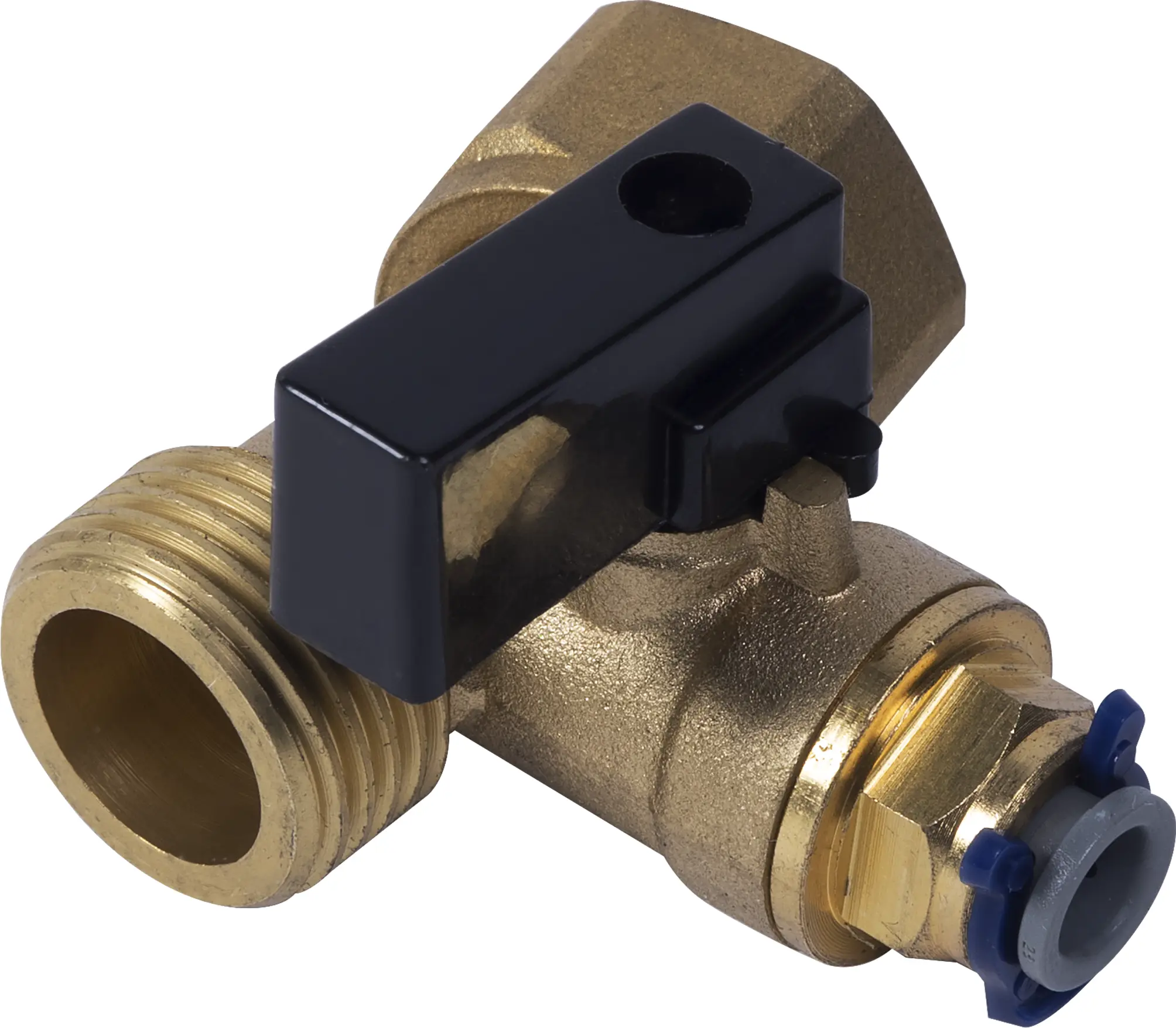 Изображение товара Узел подключения Аквафор тройник с вентилем из латуни для систем очистки воды