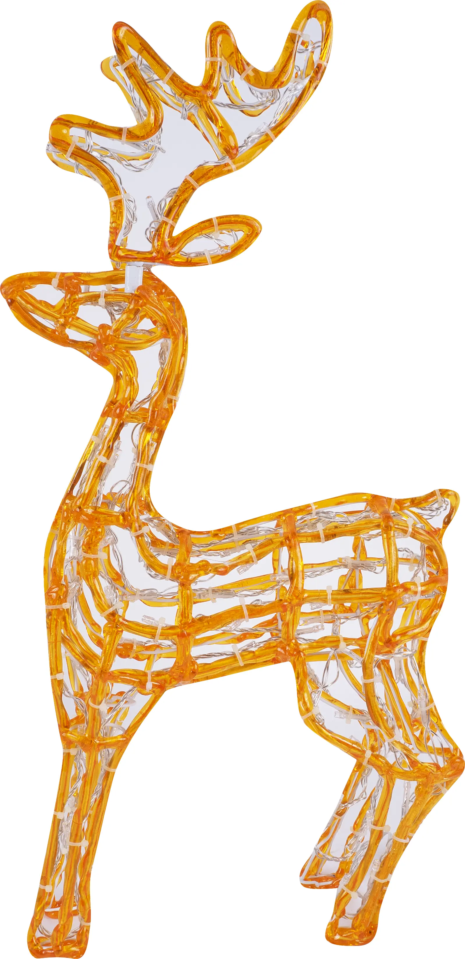 Изображение товара Светящаяся электрическая фигура «Олень оранжевый» 120 ламп, высота 60 см, для улицы